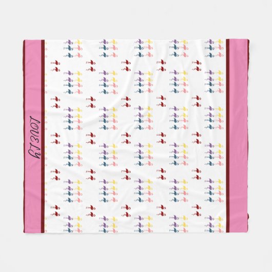 Flamingo patroon kleurrijk fleece deken (Voorkant (Horizontaal))