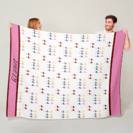 Flamingo patroon kleurrijk fleece deken