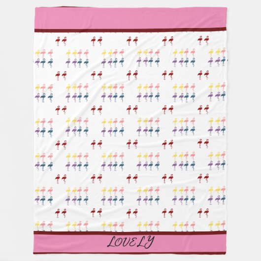 Flamingo patroon kleurrijk fleece deken (Voorkant)