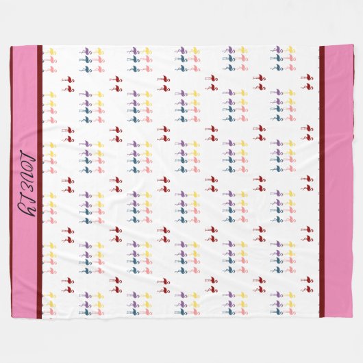 Flamingo patroon kleurrijk fleece deken (Voorkant (Horizontaal))