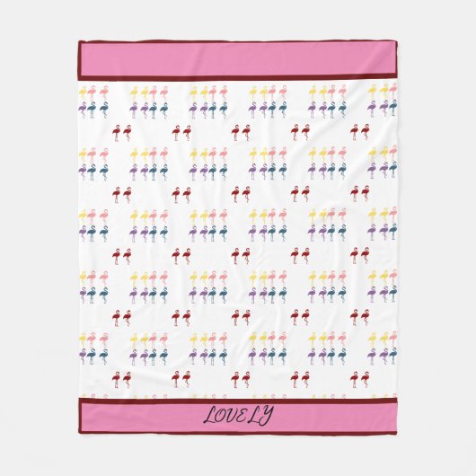 Flamingo patroon kleurrijk fleece deken (Voorkant)