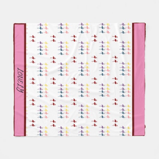 Flamingo patroon kleurrijk fleece deken (Voorkant (Horizontaal))