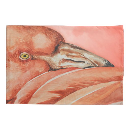 Flamingo patroon kussensloop (Achterkant-Links)