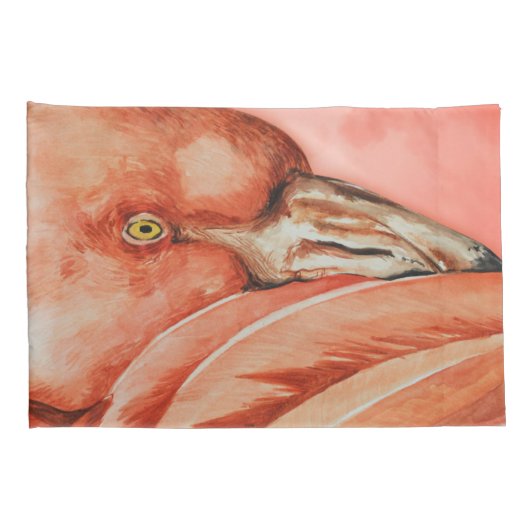 Flamingo patroon kussensloop (Achterkant-Rechts)