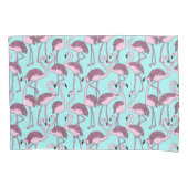 Flamingo patroon kussensloop (Voorkant-Links)