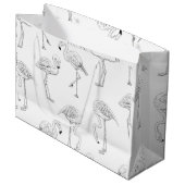 Flamingo patroon large cadeautasje (Voorkant Gekanteld)