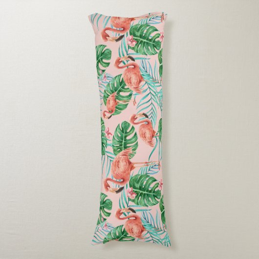 Flamingo patroon lichaamskussen (Voorkant Verticaal)