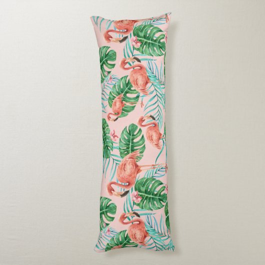 Flamingo patroon lichaamskussen (Achterkant (Verticaal))