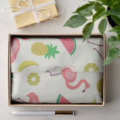 Flamingo patroon met Watermeloen en Ananas Tissuepapier (Geschenk)