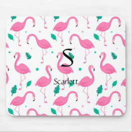Flamingo patroon Monogram en Naam Aangepast Muismat