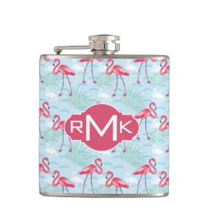 flamingo patroon   Monogram Heupfles