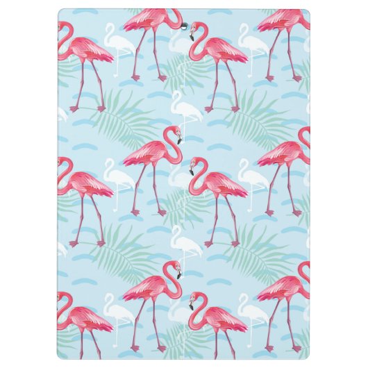 flamingo patroon | Monogram Klembord (Achterkant)