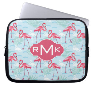 flamingo patroon   Monogram Laptop Sleeve