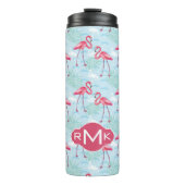 flamingo patroon | Monogram Thermosbeker (Voorkant)