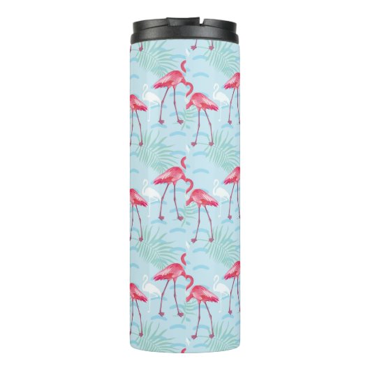 flamingo patroon | Monogram Thermosbeker (Achterkant)