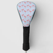 Flamingo patroon op Sky Blue Golf Head Hoesje Golfheadcover (Voorkant)
