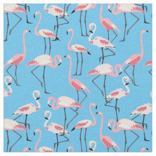 Flamingo patroon op Summer Blue Stof
