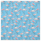 Flamingo patroon op Summer Blue Stof (Swatch)