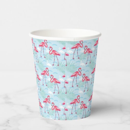 Flamingo patroon papieren bekers (Rechts)