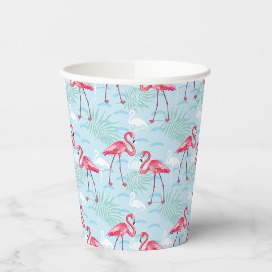 Flamingo patroon papieren bekers (Links)