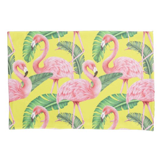Flamingo patroon Pillow Hoesje Kussensloop (Voorkant-Links)