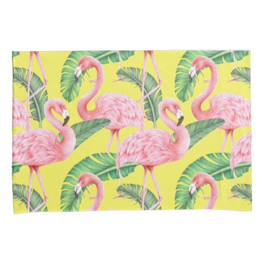 Flamingo patroon Pillow Hoesje Kussensloop (Voorkant-Rechts)