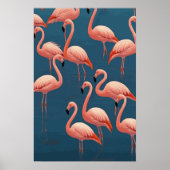 Flamingo patroon poster (Voorkant)