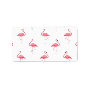 Flamingo patroon printadres label