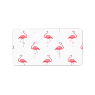 Flamingo patroon printadres label