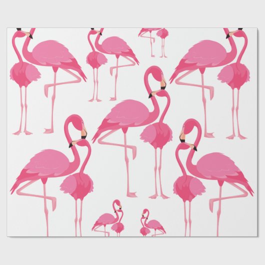 Flamingo patroon roze cadeaupapier (Vlak)