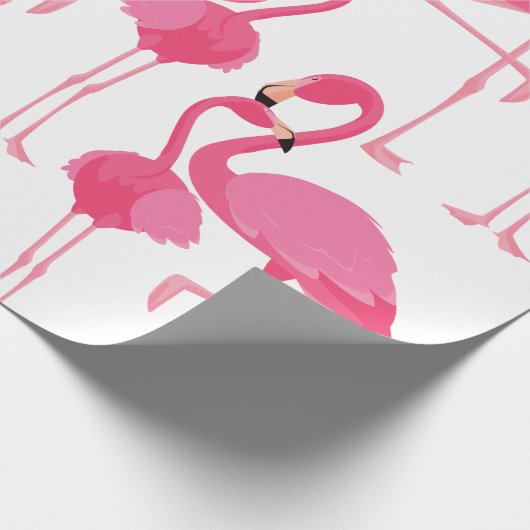 Flamingo patroon roze cadeaupapier (Hoek)