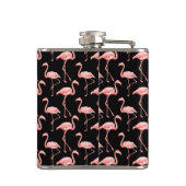 flamingo patroon Roze vogel Tropisch Dierenvriend Heupfles (Achterkant)