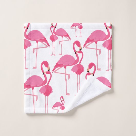 Flamingo patroon roze washandje (Wasdoekje)
