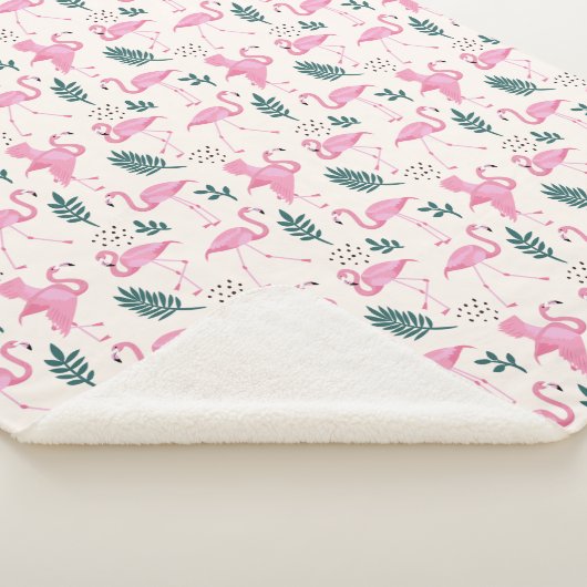 Flamingo patroon sherpa deken (3/4)