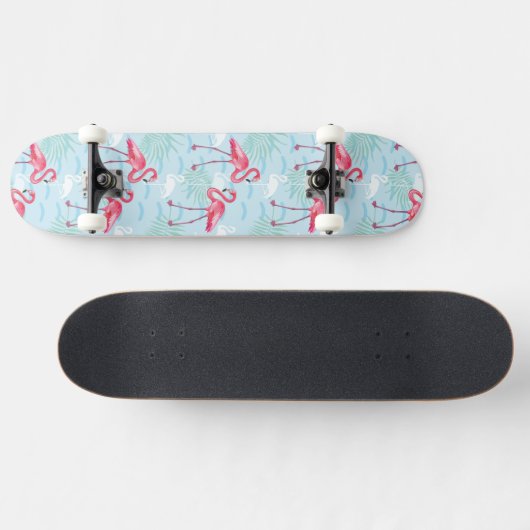 flamingo patroon skateboard (Horizontaal)