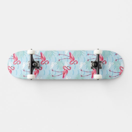 flamingo patroon skateboard (Horizontaal)