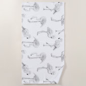 Flamingo patroon strandlaken (Voorkant)