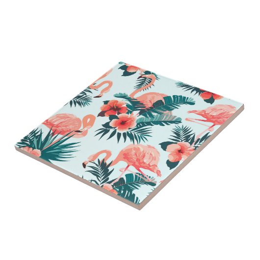 flamingo patroon tegeltje (Zijkant)