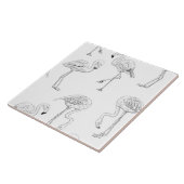 Flamingo patroon tegeltje (Zijkant)