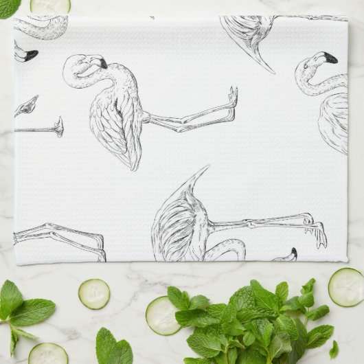 Flamingo patroon theedoek (Gevouwen)