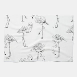 Flamingo patroon theedoek