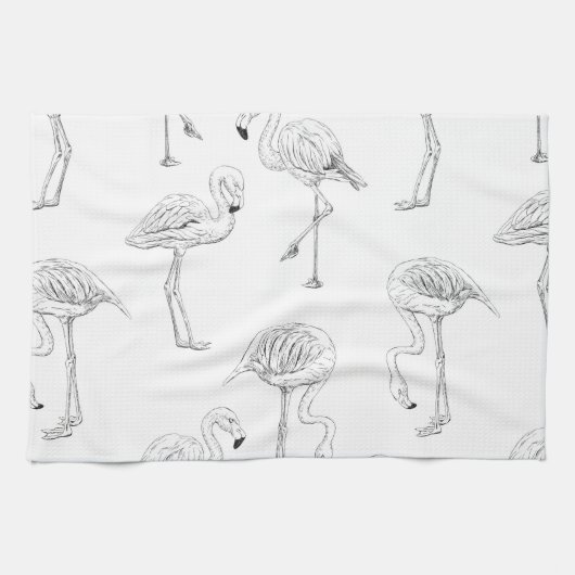 Flamingo patroon theedoek (Horizontaal)