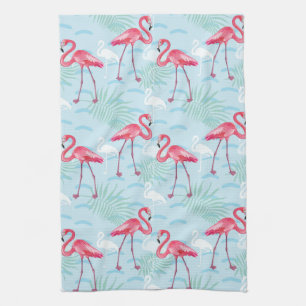 flamingo patroon theedoek