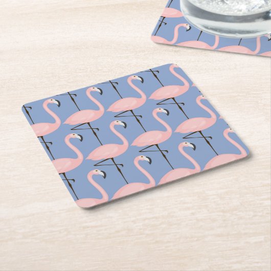 Flamingo patroon van aanbesteding kartonnen onderzetters (Schuin)