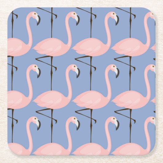Flamingo patroon van aanbesteding kartonnen onderzetters (Voorkant)