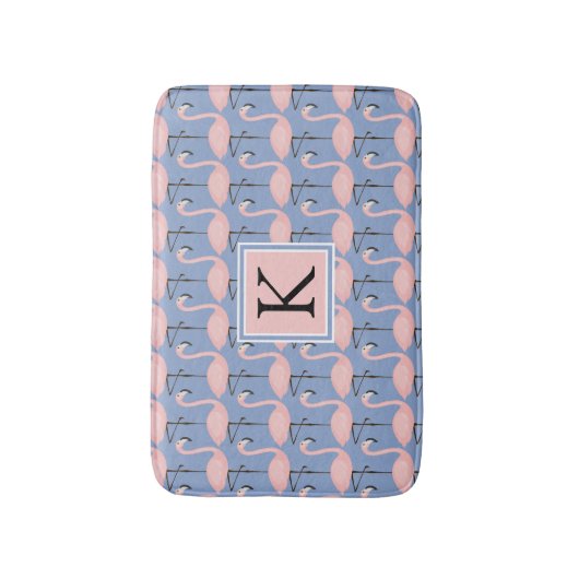 Flamingo patroon van aanbesteding | Monogram Badmat (Voorkant Verticaal)