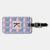 Flamingo patroon van aanbesteding | Monogram Bagagelabel (Voorkant horizontaal)