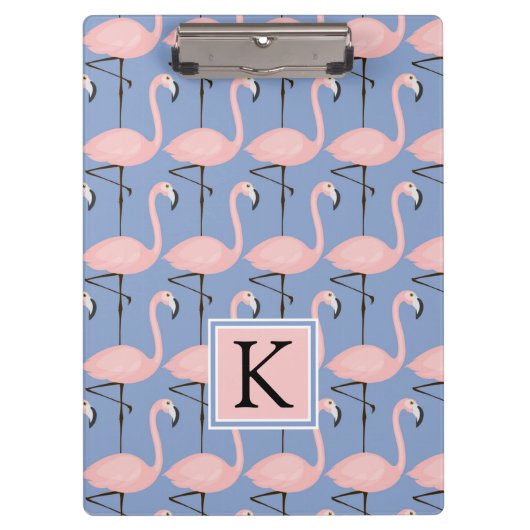 Flamingo patroon van aanbesteding | Monogram Klembord (Voorkant)