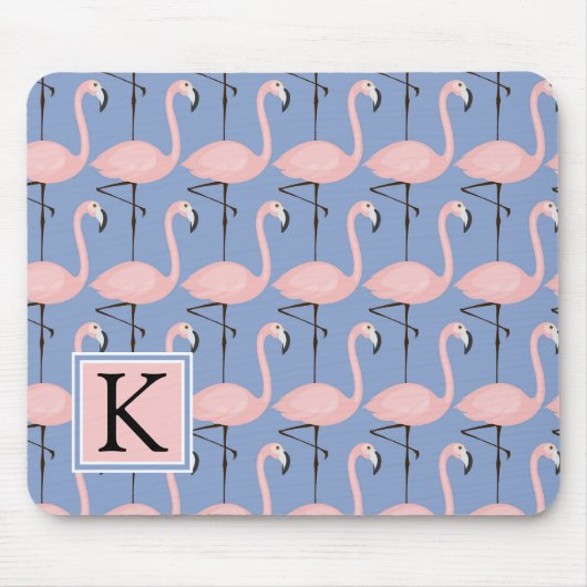 Flamingo patroon van aanbesteding | Monogram Muismat (Voorkant)