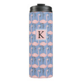 Flamingo patroon van aanbesteding | Monogram Thermosbeker (Voorkant)
